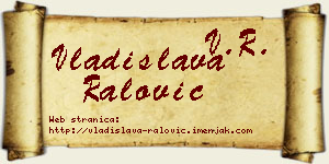 Vladislava Ralović vizit kartica